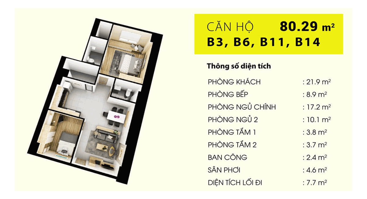 thiết kế căn hộ 2 phòng ngủ hommyland riverside