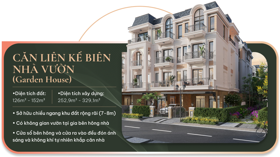 Căn liên kế biên nhà vườn